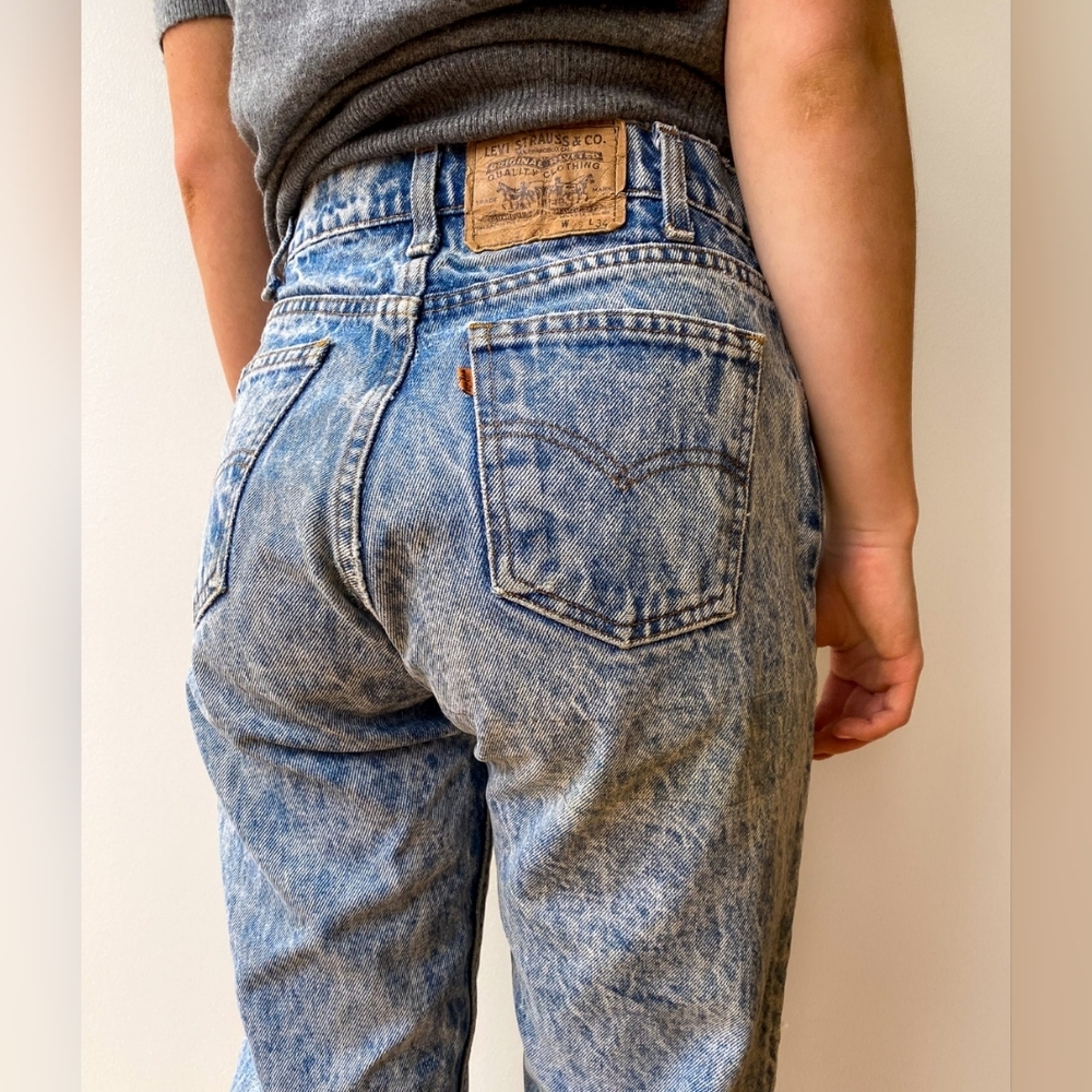Vintage 1980s Levi's 505 Acid Wash Women's Straight Leg Jeans Sz 11, 24in Waist